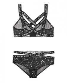 Vibes Karma's A Bitch Bralette &amp; Cutout Panty Black L/XL