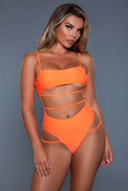 2126 Venetia Swimsuit (Color: Orange, size: XL)
