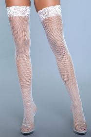 1914 Kiss Goodnight Thigh Highs (Color: White, size: OS)