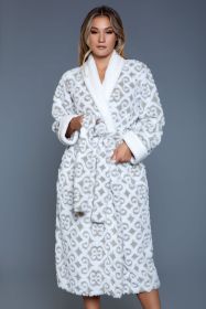 2069 Kimmie Robe (Color: Grey/White, size: L/XL)