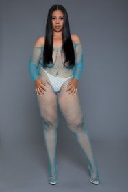 2359 Catch Me Bodystocking (Color: Turquoise, size: OS)