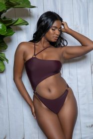 2386 Sofia Swimsuit (Color: Chocolate, size: S)