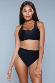 1985 Vera 2 Piece Set (Color: Black, size: XS)