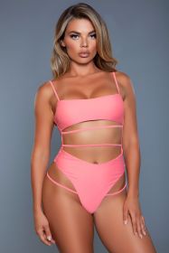 2126 Venetia Swimsuit (Color: Peach, size: S)