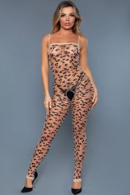 2154 Luscious Leopard Bodystocking (Color: Leopard, size: Q)