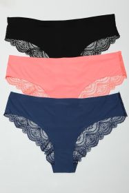 22083PK Arden Cheeky Panty Pack (Color: Black/Navy Blue/Coral, size: XL)