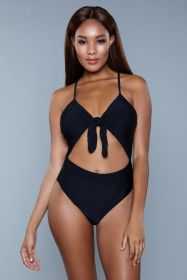 1983 Delaney Swimsuit (Color: Black, size: L)