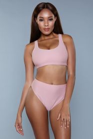 1985 Vera 2 Piece Set (Color: Pink, size: S)
