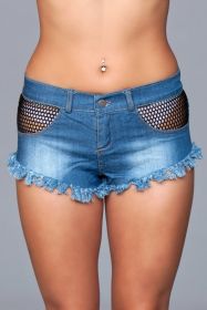 J11 Such a Catch Denim Shorts (Color: Blue, size: S)