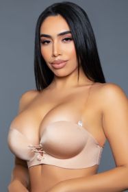2306 Front Tie Fashion Bra (Color: Nude, size: A)