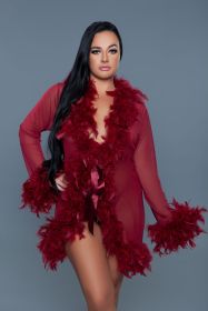 BW834S Lux Robe (Color: Maroon, size: OS)