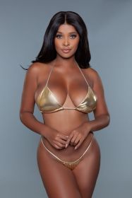 2224 Nova Bikini (Color: Gold, size: XL)
