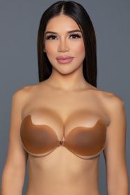 2308 Mango Shaped Silicone Bra (Color: Tan, size: D)